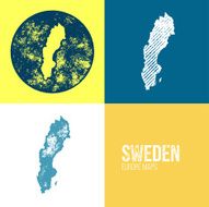 Sweden Grunge Retro Map