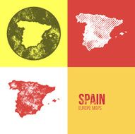 Spain Grunge Retro Map
