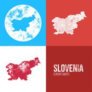 Slovenia Grunge Retro Map
