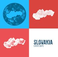 Slovakia Grunge Retro Map