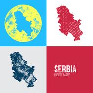 Serbia Grunge Retro Map
