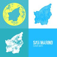 San Marino Grunge Retro Map