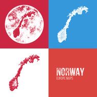 Norway Grunge Retro Map