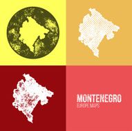 Montenegro Grunge Retro Map