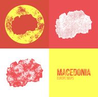 Macedonia Grunge Retro Map