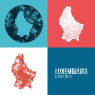 Luxembourg Grunge Retro Map