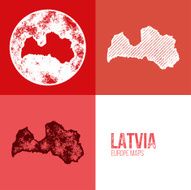 Latvia Grunge Retro Map