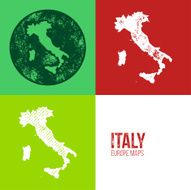 Italy Grunge Retro Map