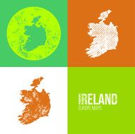 Ireland Grunge Retro Map