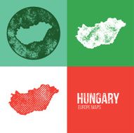 Hungary Grunge Retro Map