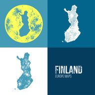 Finland Grunge Retro Map