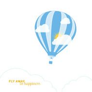 Hot air balloon and fair weather vector illustration Motivation card
