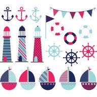 Pink Blue Nautical