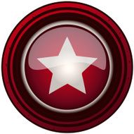 White Star on a Red Round Shield
