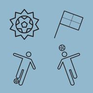 soccer line icon set N2