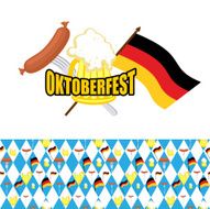 Set for Oktoberfest Logo and pattern of rhombus
