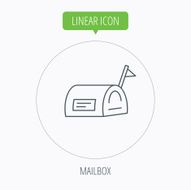 Mailbox with flag icon Post email box sign N9