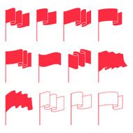 Small flags templates set vector illustration