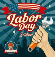 Work tools construction in human hand Labor dayWork day