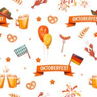 Seamless pattern with oktoberfest celebration symbols