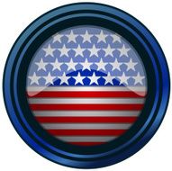 America Flag on Shield Vector Illustration