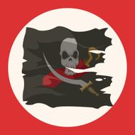 pirate flags theme elements vector eps