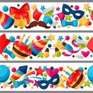 Carnival show and party seamless pattern with celebration objects N3