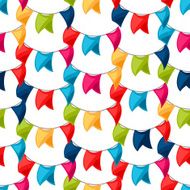 Celebration festive seamless pattern with garland flags