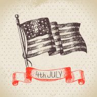 4th of July vintage background Independence Day America hand
