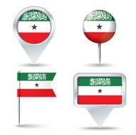 Map pins with flag of Somaliland