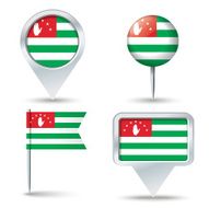 Map pins with flag of Abkhazia