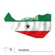 Map of Somaliland with flag