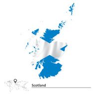 Map Of Scotland With Flag N2