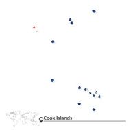 Map of Cook Islands with flag