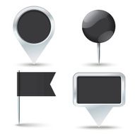 Black map pins