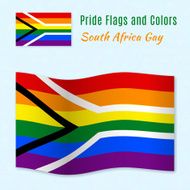 Gay pride flag of South Africa with correct color scheme