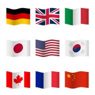 Waving flags of different countries N3