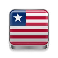 Metal icon of Liberia