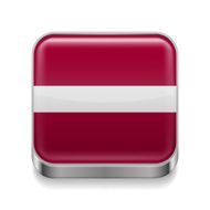 Metal icon of Latvia