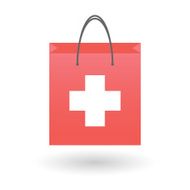 Shopping bag with a swiss flag