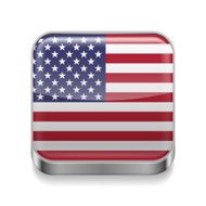 Metal icon of USA