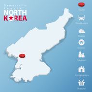 Pyongyang City North Korea map infographic Vector Illustration