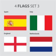 Spain Italy England and Netherlands (Vector Art)