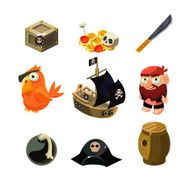 Pirate set Vector illustration