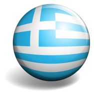 Greece flag round badge