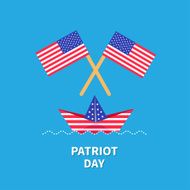 Patriot day Paper boat Flat design