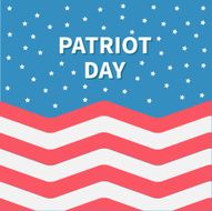 Star sky Red and white Strip ocean Patriot day Flat