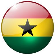 Ghana Round Glass Button