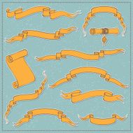 Set of ribbon banners in vintage style