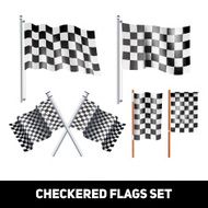 Checkered Flags Decorative Icon Set